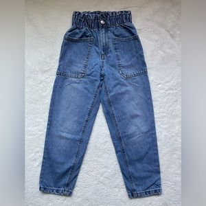ZARA Girls BAGGY PAPERBAG JEANS High Waist
